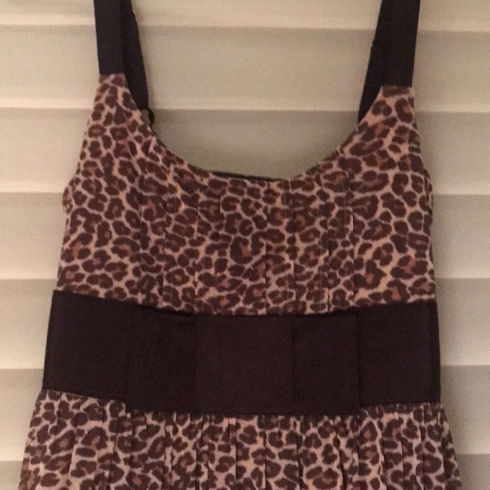 Leopard umpire waist mini dress. Weston Wear XS